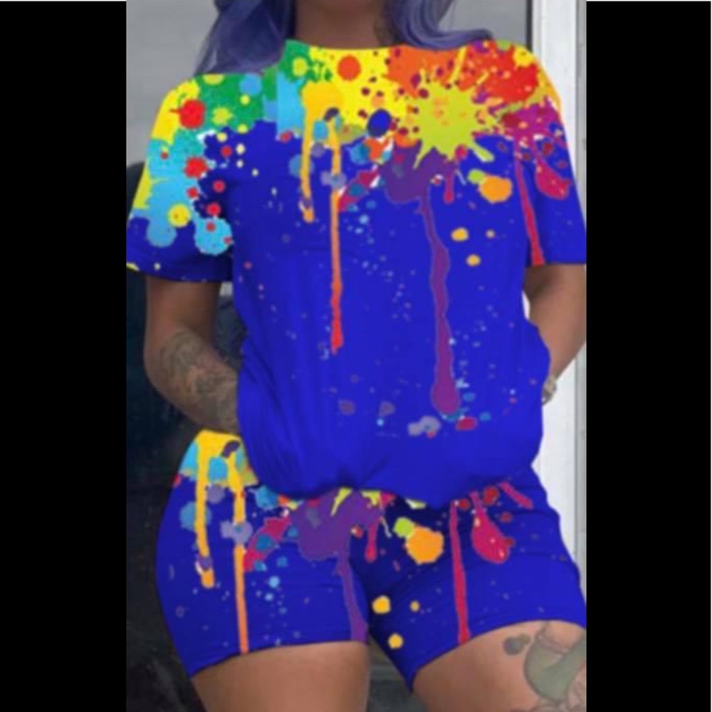 Blue paint short set